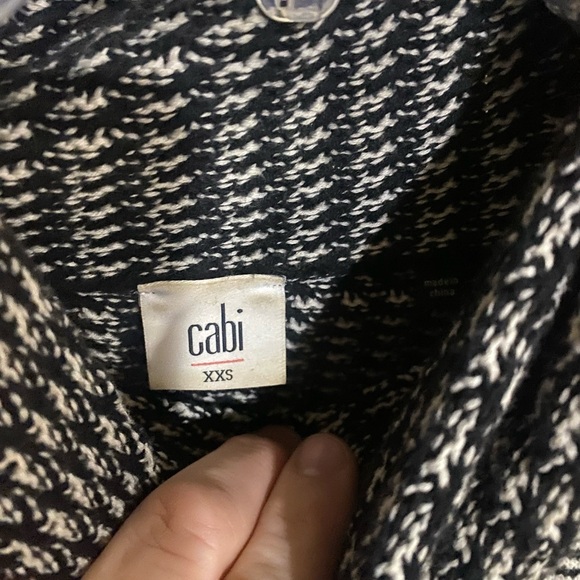 CAbi Black and White Striped Cowl Neck Sweater- style 3167 - Picture 3 of 5